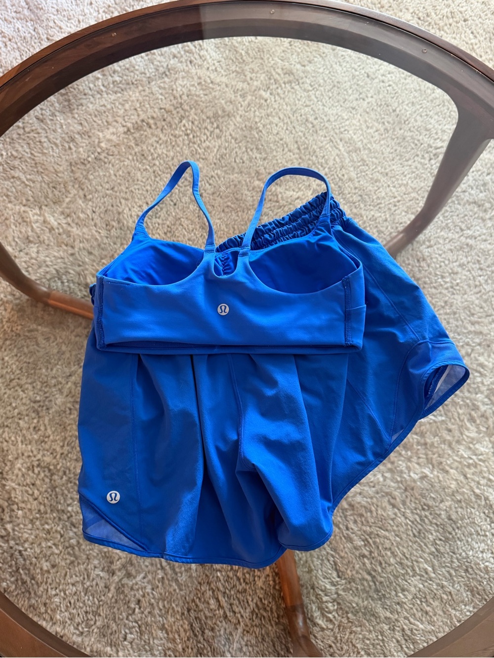 lululemon Cerulean Blue running set. Hottie Hot Shorts & Wunder Train Bra - Picture 2 of 6